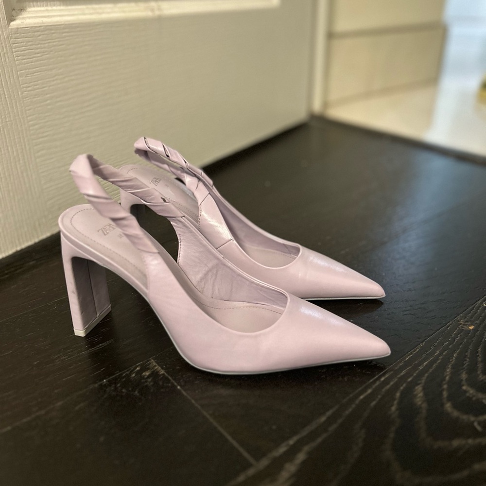 Zara Lavender Slingback Heels